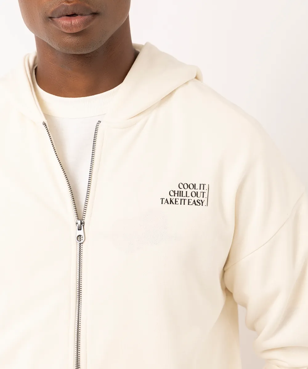 Casaco Masculino de Moletom com capuz Branco - Imagem 3